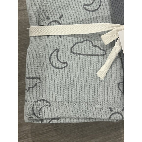 CARTER'S Thermal Baby Blanket Set Blue Moon And Sky Soft Cotton 2 Piece New - Picture 4 of 6